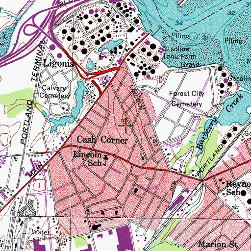 Topographic Map of City of South Portland, ME