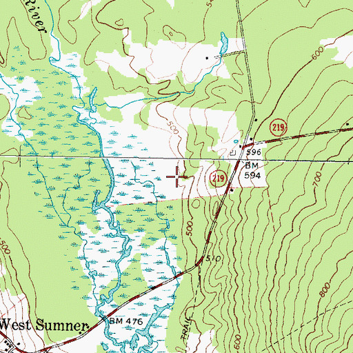Topographic Map of Town of Sumner, ME