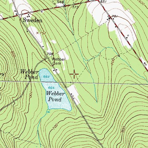 Topographic Map of Town of Sweden, ME