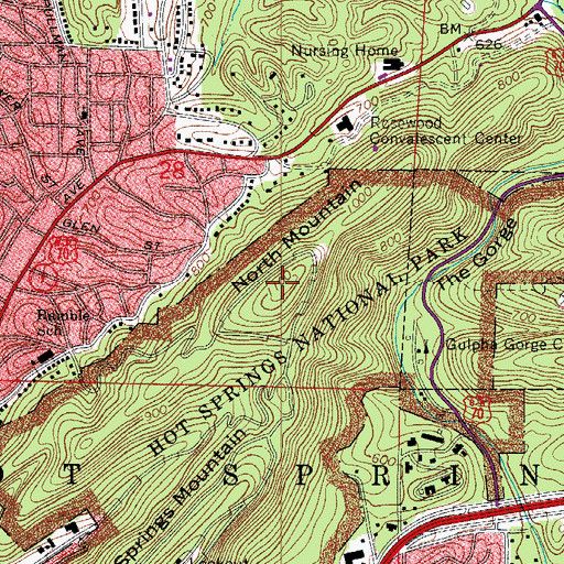 Topographic Map of North Mountain, AR