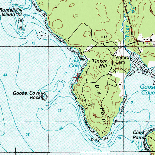 Topographic Map of Town of Tremont, ME
