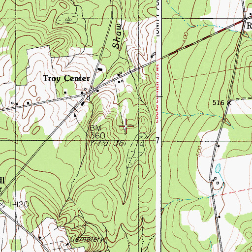 Topographic Map of Town of Troy, ME