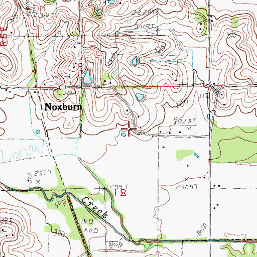 Topographic Map of Noxburn, AR