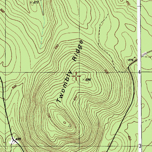 Topographic Map of Unorganized Territory of Twombly Ridge, ME