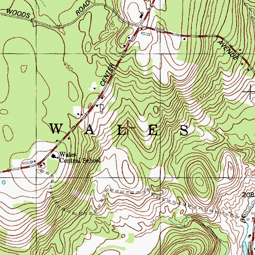 Topographic Map of Town of Wales, ME