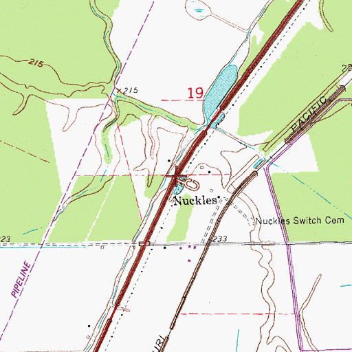 Topographic Map of Nuckles, AR