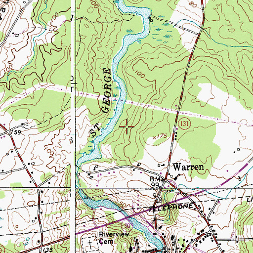 Topographic Map of Town of Warren, ME