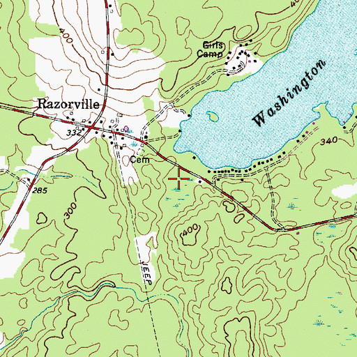 Topographic Map of Town of Washington, ME