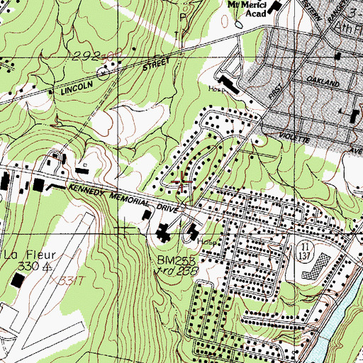 Topographic Map of City of Waterville, ME