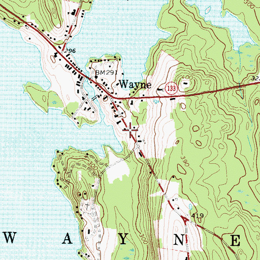 Topographic Map of Town of Wayne, ME