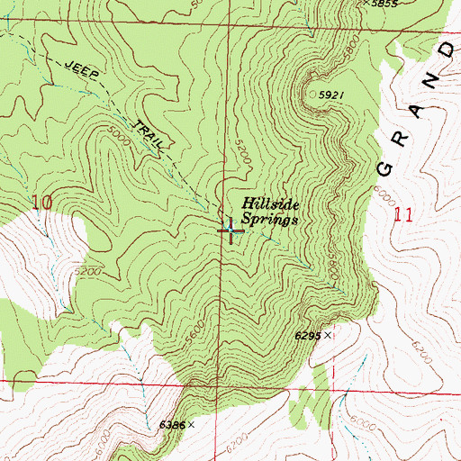 Topographic Map of Hillside Springs, AZ