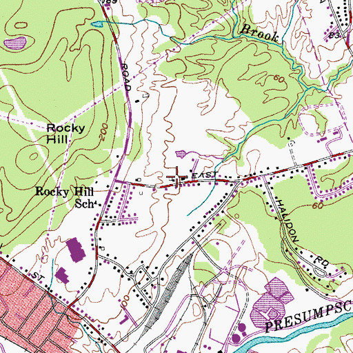Topographic Map of City of Westbrook, ME