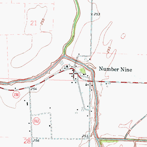 Topographic Map of Number Nine, AR