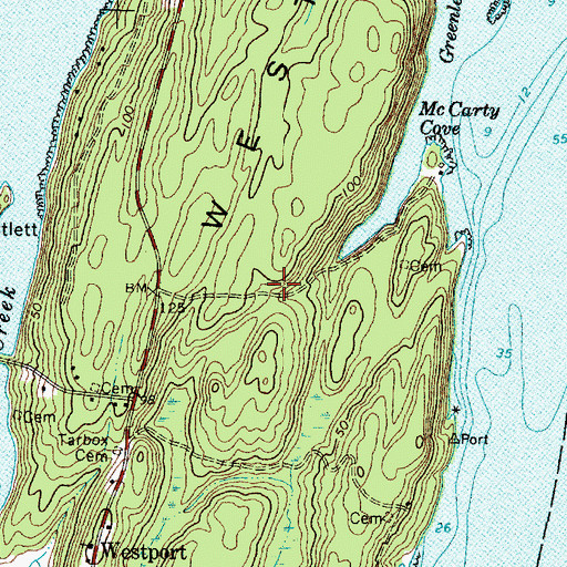 Topographic Map of Town of Westport Island, ME