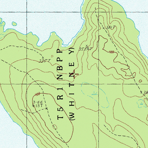 Topographic Map of Unorganized Territory of Whitney, ME