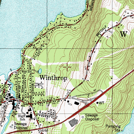 Topographic Map of Town of Winthrop, ME
