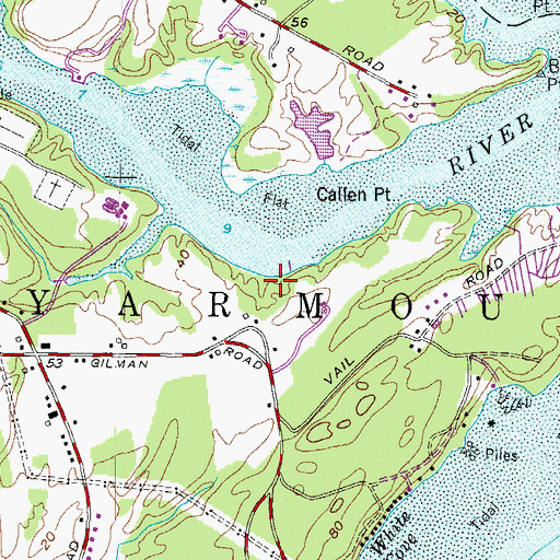 Topographic Map of Town of Yarmouth, ME