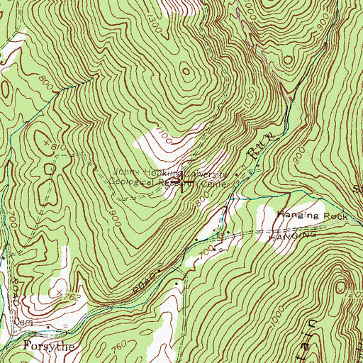 Topographic Map of Johns Hopkins University Geological Research Station, MD