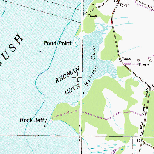 Topographic Map of Redman Cove, MD