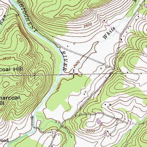 Topographic Map of White Meadow Run, MD