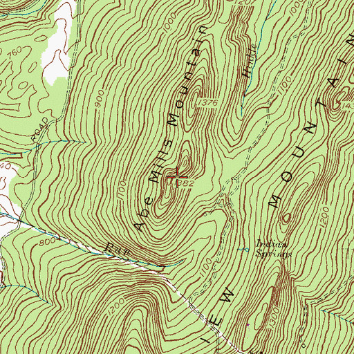 Topographic Map of Abe Mills Mountain, MD