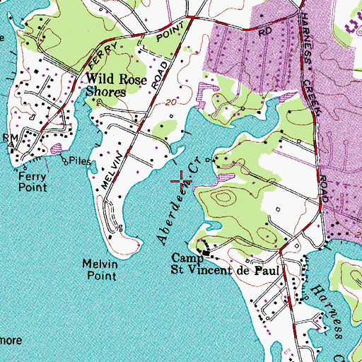 Topographic Map of Aberdeen Creek, MD