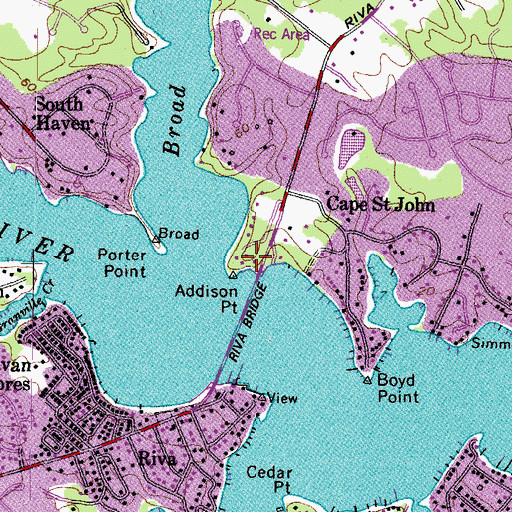 Topographic Map of Addison Point, MD