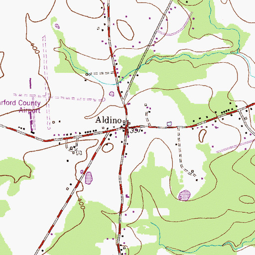 Topographic Map of Aldino, MD