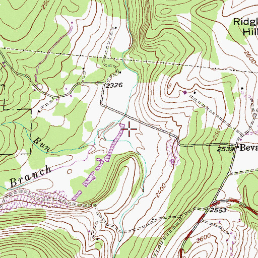 Topographic Map of Alexander Run, MD