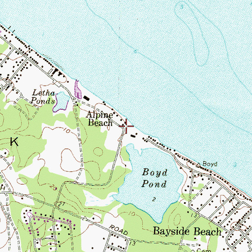 Topographic Map of Alpine Beach, MD