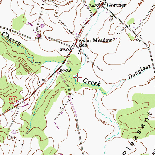 Topographic Map of Ambrose Run, MD