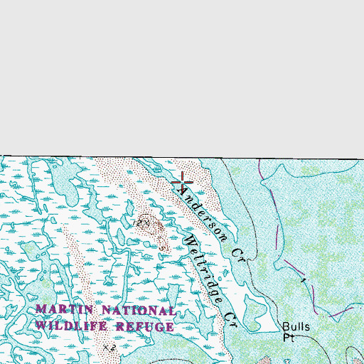Topographic Map of Anderson Creek, MD