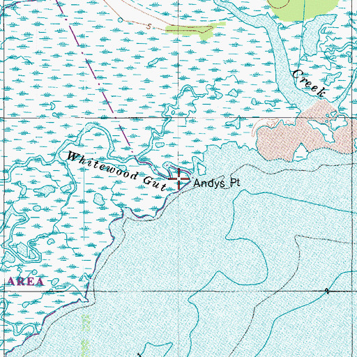 Topographic Map of Andys Point, MD