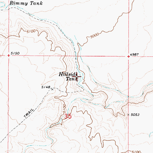 Topographic Map of Hillside Tank, AZ