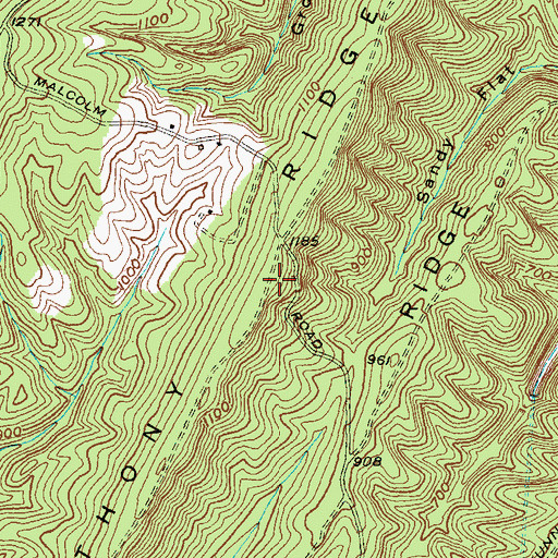 Topographic Map of Anthony Ridge, MD