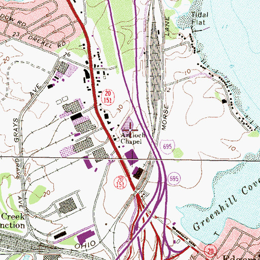 Topographic Map of Antioch Chapel, MD