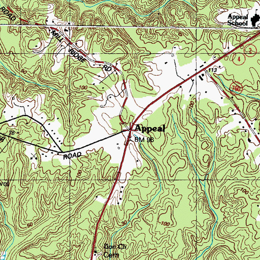 Topographic Map of Appeal, MD
