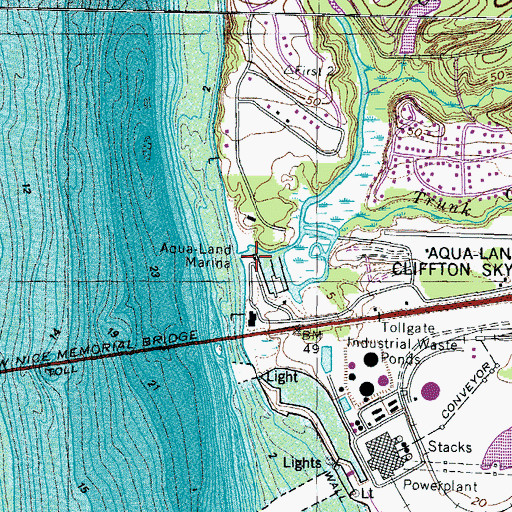 Topographic Map of Aqua-Land Marina, MD