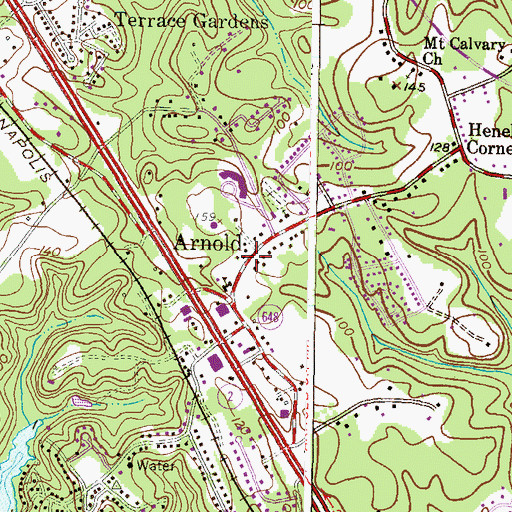 Topographic Map of Arnold, MD