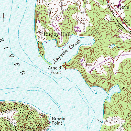 Topographic Map of Arnold Point, MD