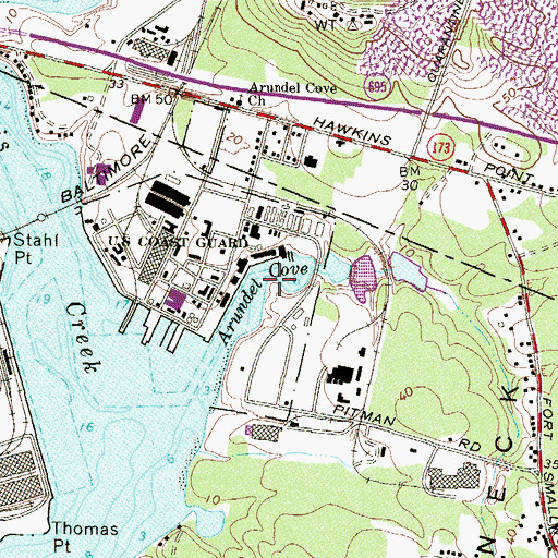 Topographic Map of Arundel Cove, MD