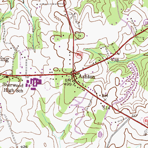 Topographic Map of Ashton, MD