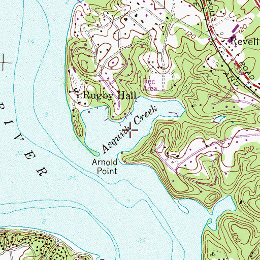 Topographic Map of Asquith Creek, MD