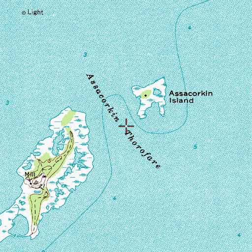 Topographic Map of Assacorkin Thorofare, MD