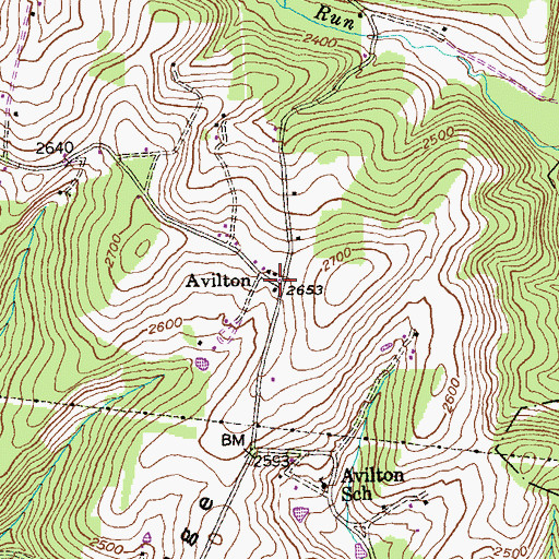 Topographic Map of Avilton, MD
