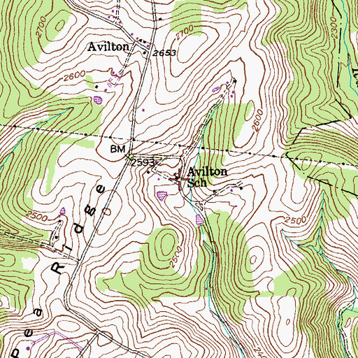 Topographic Map of Avilton School, MD
