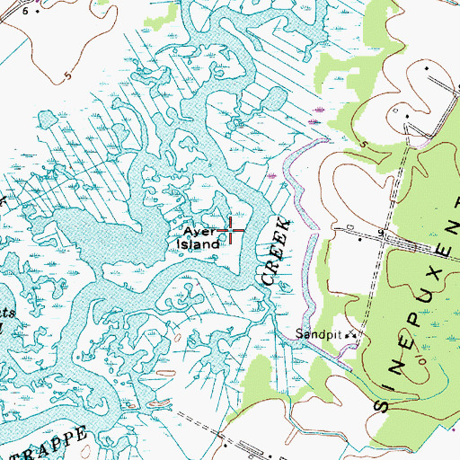 Topographic Map of Ayer Island, MD