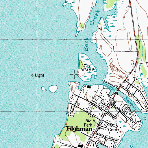 Topographic Map of Back Creek, MD