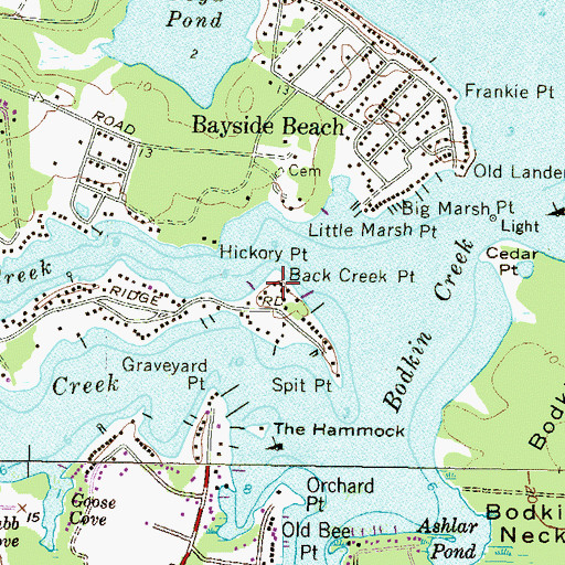 Topographic Map of Back Creek Point, MD