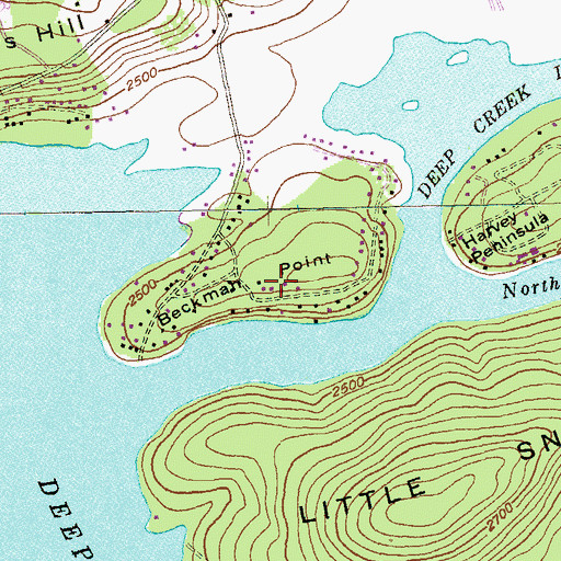 Topographic Map of Beckman Point, MD